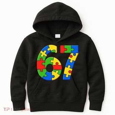Autism 67 Puzzle 6-7 Meme Six Seven Kids Hoodie