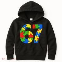 Autism 67 Puzzle 6-7 Meme Six Seven Kids Hoodie thumb 0