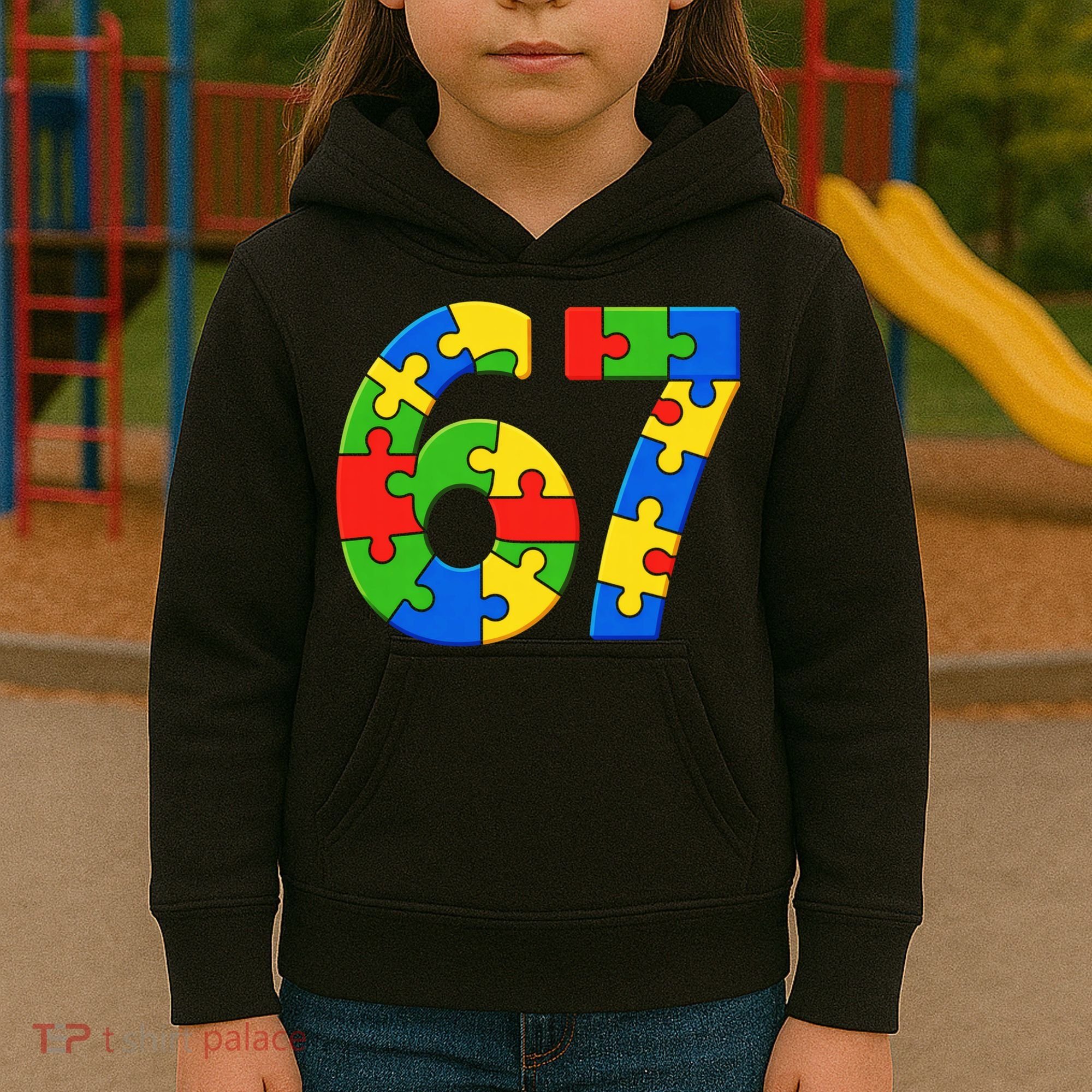 Autism 67 Puzzle 6-7 Meme Six Seven Kids Hoodie