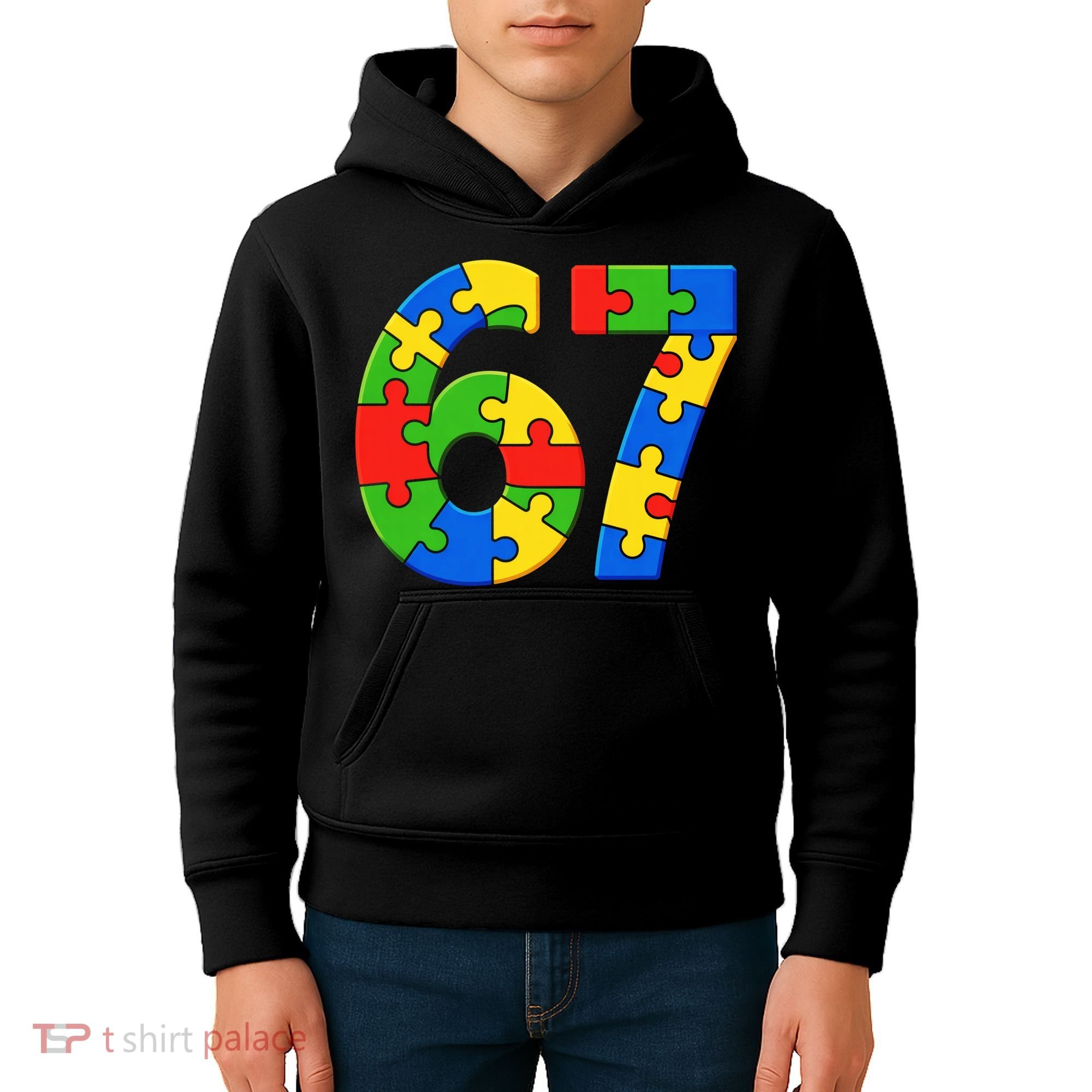 Autism 67 Puzzle 6-7 Meme Six Seven Kids Hoodie