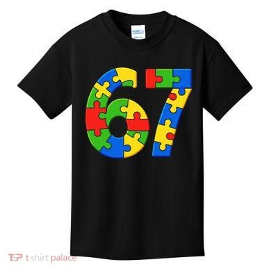 Autism 67 Puzzle 6-7 Meme Six Seven Kids T-Shirt