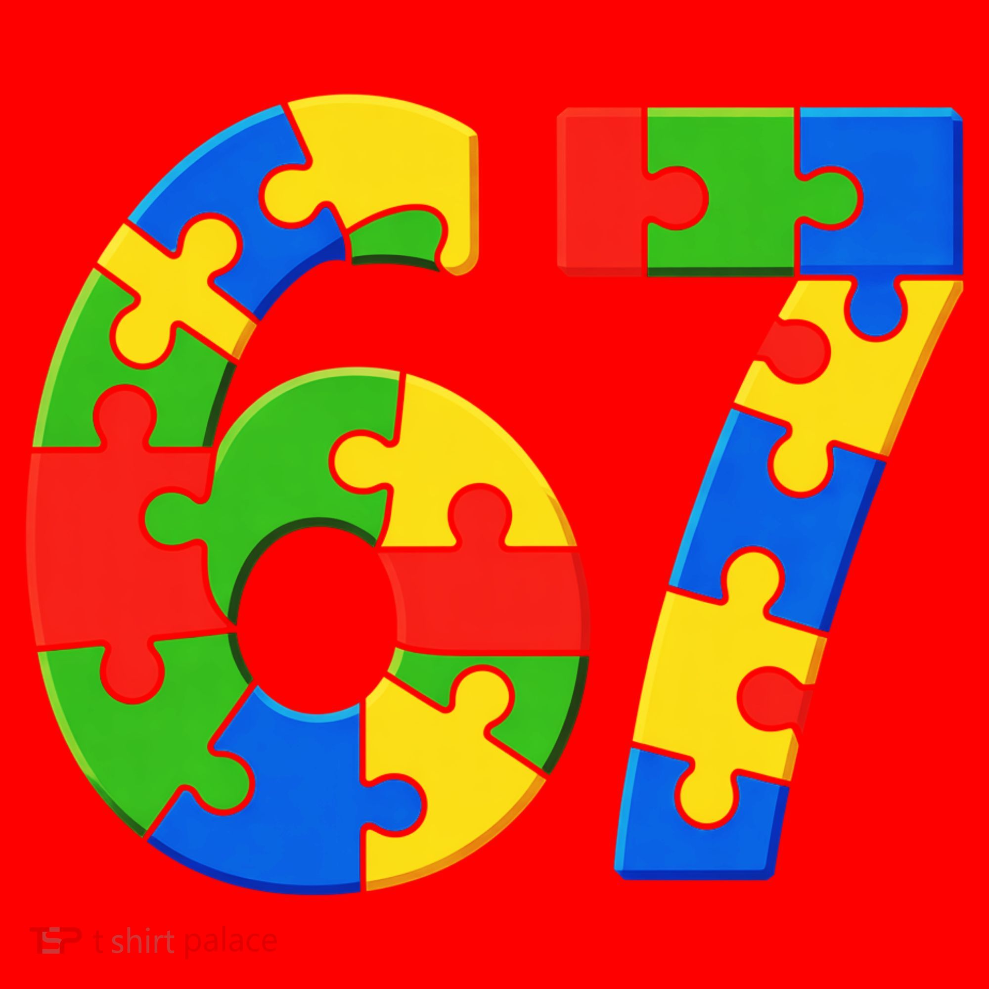 Autism 67 Puzzle 6-7 Meme Six Seven Santa Hat