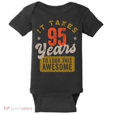 Awesome 95 Year Old - Vintage 95th Birthday  Baby Bodysuit