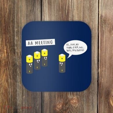 AA Meeting Funny Alcohol Drinking Coaster