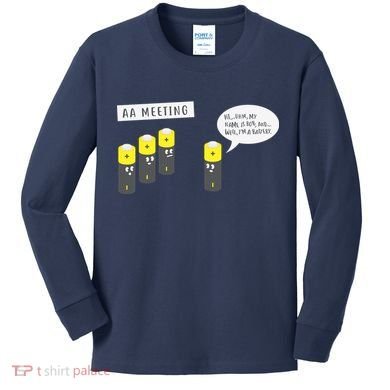 AA Meeting Funny Alcohol Drinking Kids Long Sleeve Shirt