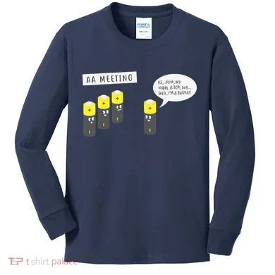 AA Meeting Funny Alcohol Drinking Kids Long Sleeve Shirt