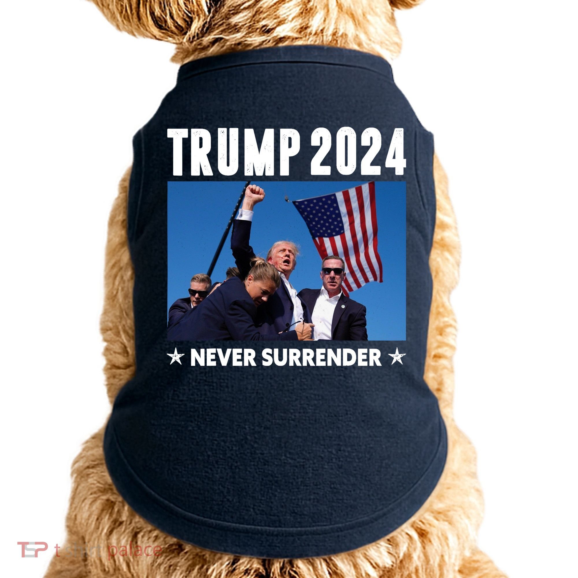 Assassination Attempt 2024 Never Surrender Trump Shot Doggie Tank