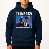 Assassination Attempt 2024 Never Surrender Trump Shot Hoodie thumb 2