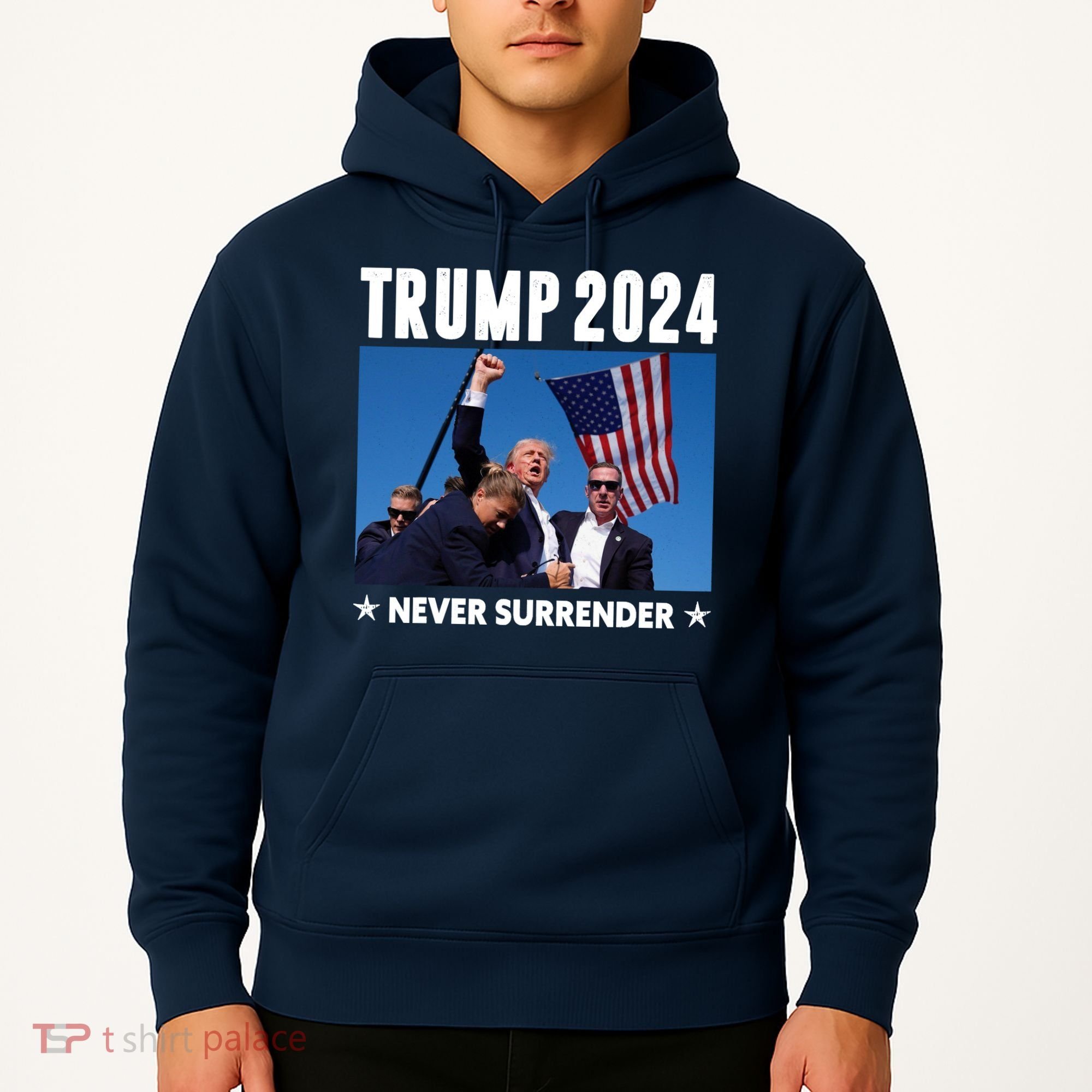 Assassination Attempt 2024 Never Surrender Trump Shot Hoodie