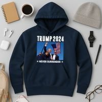 Assassination Attempt 2024 Never Surrender Trump Shot Hoodie thumb 3
