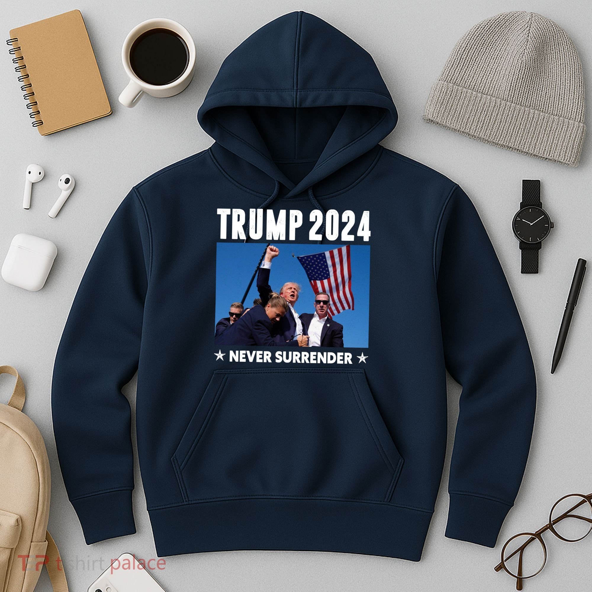 Assassination Attempt 2024 Never Surrender Trump Shot Hoodie