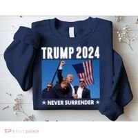 Assassination Attempt 2024 Never Surrender Trump Shot Sweatshirt thumb 2