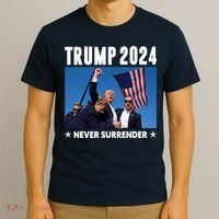 Assassination Attempt 2024 Never Surrender Trump Shot T-Shirt thumb 3