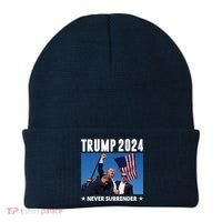 Assassination Attempt 2024 Never Surrender Trump Shot Beanie thumb 0