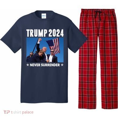 Assassination Attempt 2024 Never Surrender Trump Shot Pajama Set