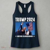 Assassination Attempt 2024 Never Surrender Trump Shot Women's Tank Top thumb 3