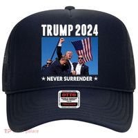 Assassination Attempt 2024 Never Surrender Trump Shot Hat thumb 0
