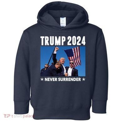 Assassination Attempt 2024 Never Surrender Trump Shot Toddler Hoodie
