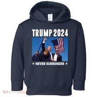 Assassination Attempt 2024 Never Surrender Trump Shot Toddler Hoodie thumb 0