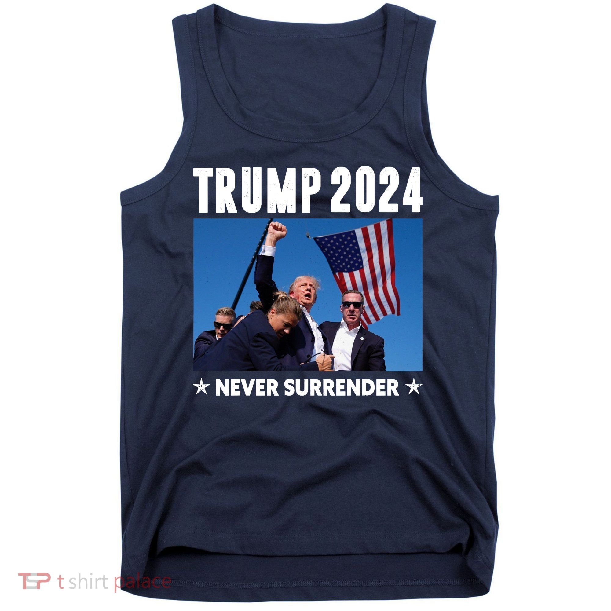 Assassination Attempt 2024 Never Surrender Trump Shot Tank Top
