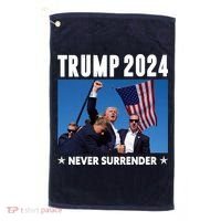 Assassination Attempt 2024 Never Surrender Trump Shot Golf Towel thumb 0