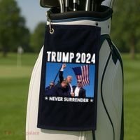 Assassination Attempt 2024 Never Surrender Trump Shot Golf Towel thumb 2