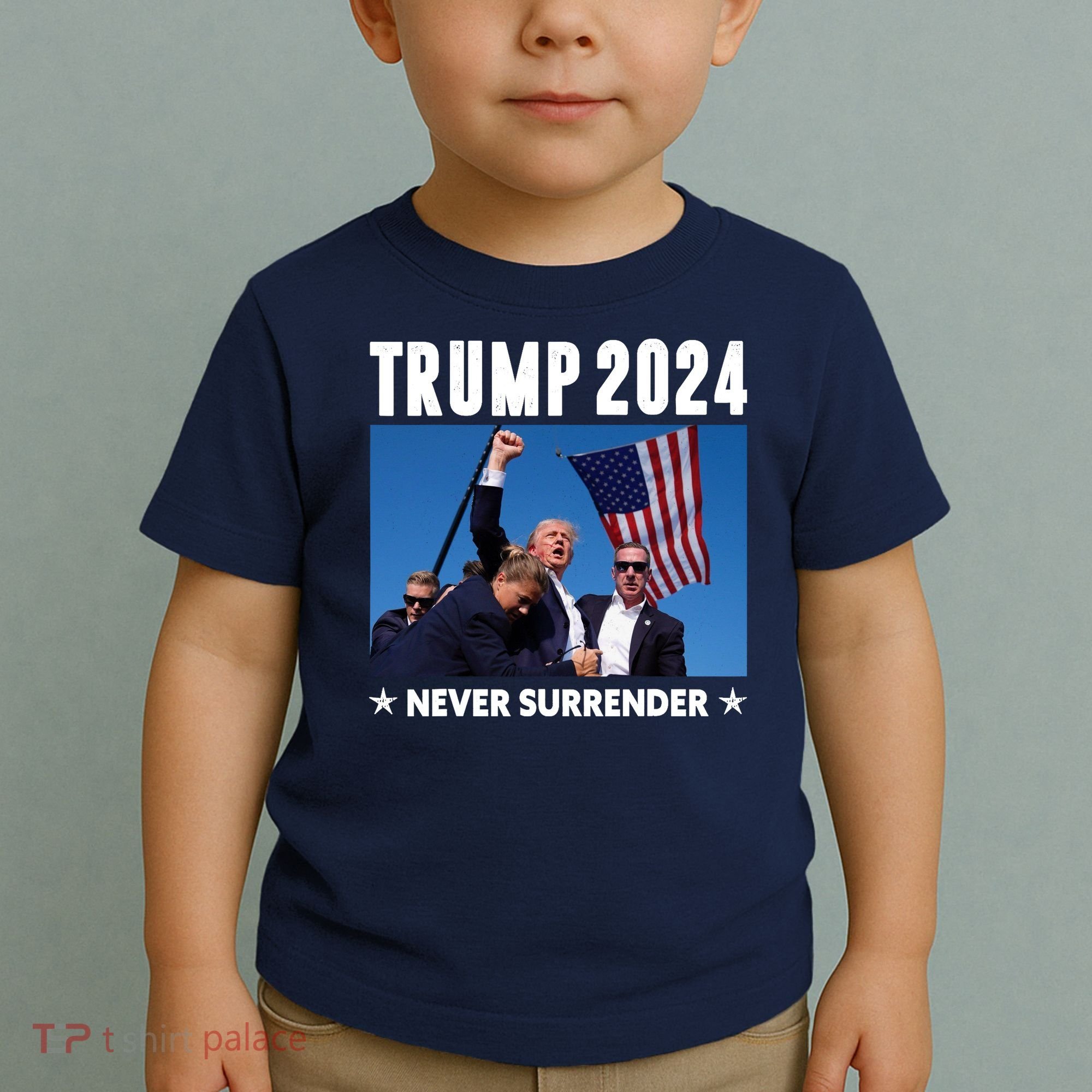 Assassination Attempt 2024 Never Surrender Trump Shot Toddler T-Shirt