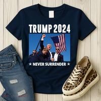 Assassination Attempt 2024 Never Surrender Trump Shot Women's T-Shirt thumb 3