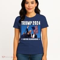 Assassination Attempt 2024 Never Surrender Trump Shot Women's T-Shirt thumb 4