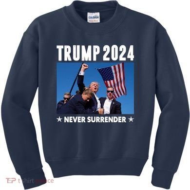 Assassination Attempt 2024 Never Surrender Trump Shot Kids Sweatshirt