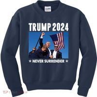 Assassination Attempt 2024 Never Surrender Trump Shot Kids Sweatshirt thumb 0