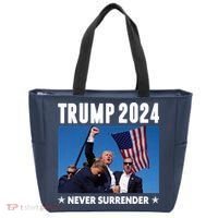 Assassination Attempt 2024 Never Surrender Trump Shot Tote Bag thumb 0
