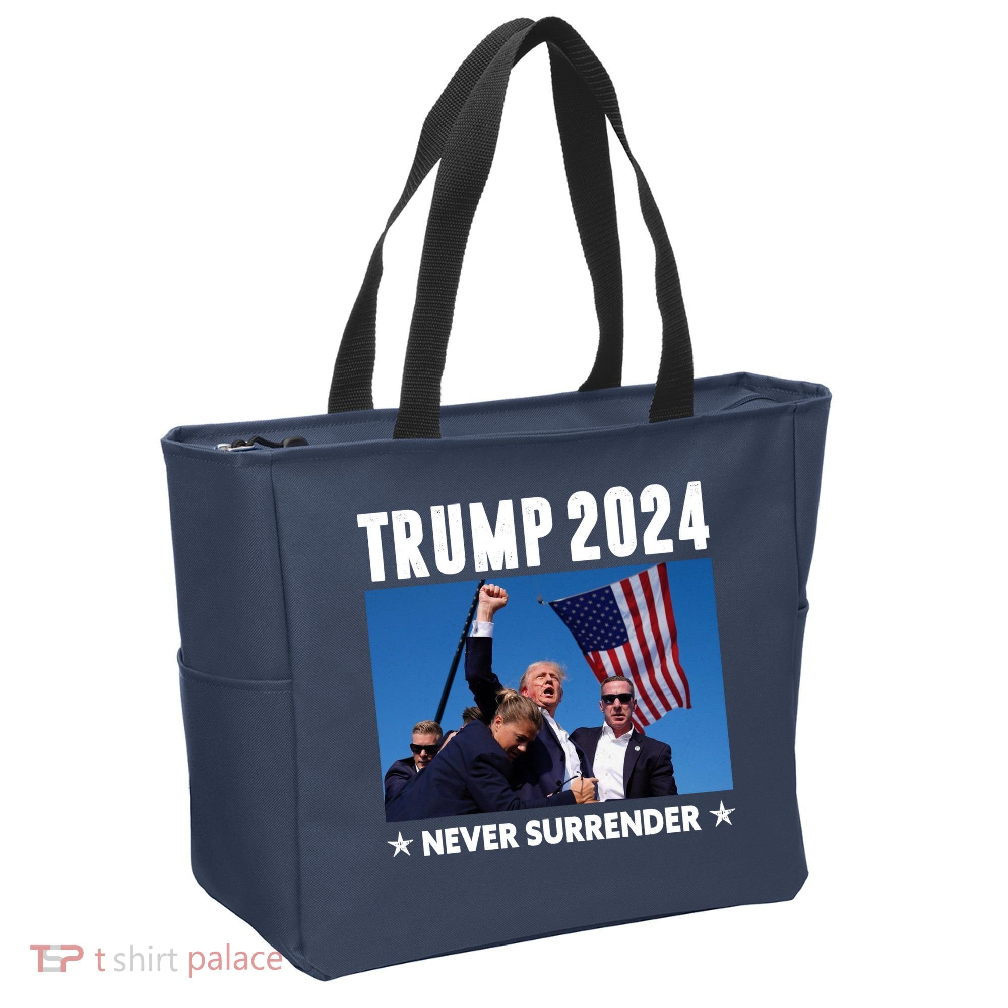 Assassination Attempt 2024 Never Surrender Trump Shot Tote Bag