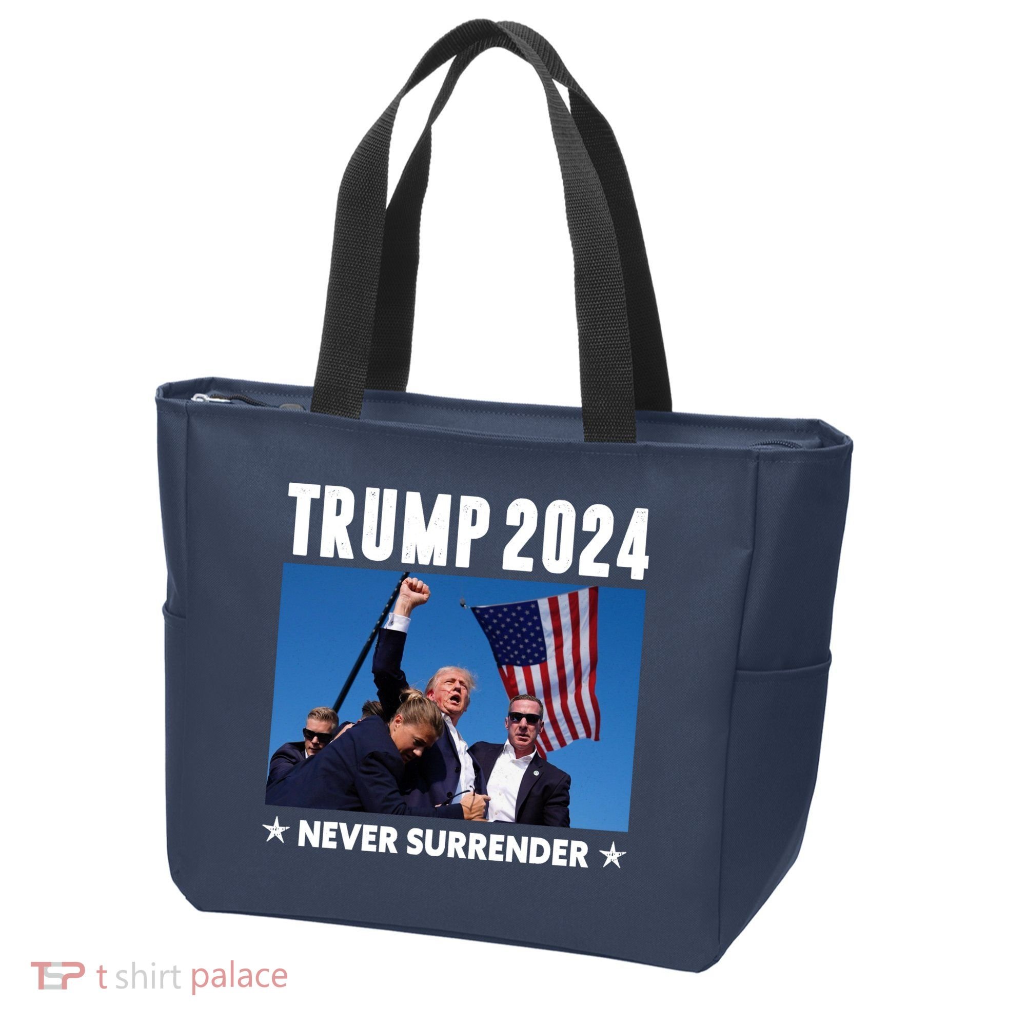 Assassination Attempt 2024 Never Surrender Trump Shot Tote Bag