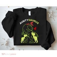 Auntysaurus Aunty 2 Dinosaur Aunt & Uncles Day Sweatshirt thumb 2
