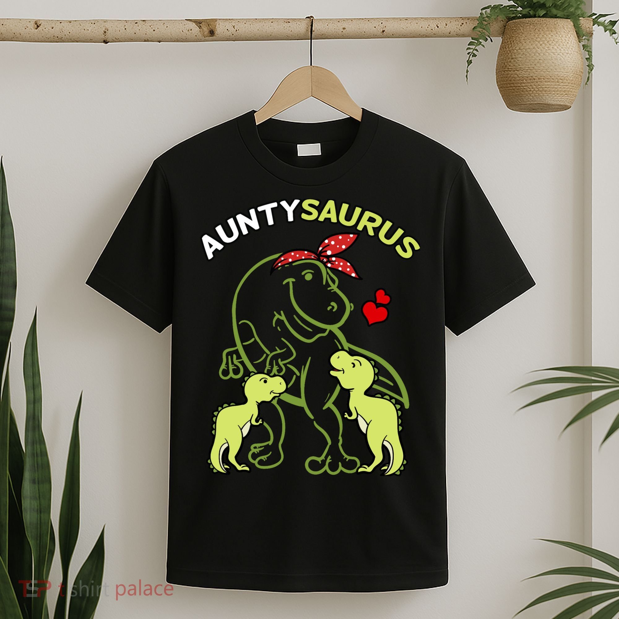 Auntysaurus Aunty 2 Dinosaur Aunt & Uncles Day T-Shirt