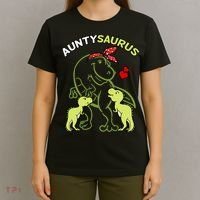 Auntysaurus Aunty 2 Dinosaur Aunt & Uncles Day T-Shirt thumb 4