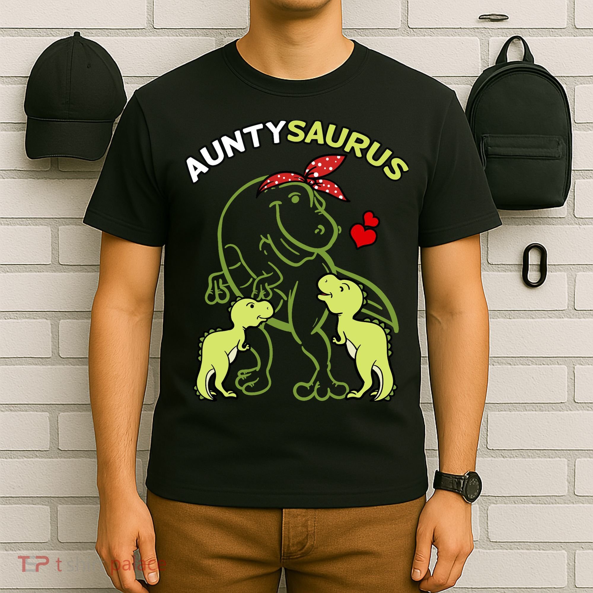 Auntysaurus Aunty 2 Dinosaur Aunt & Uncles Day T-Shirt