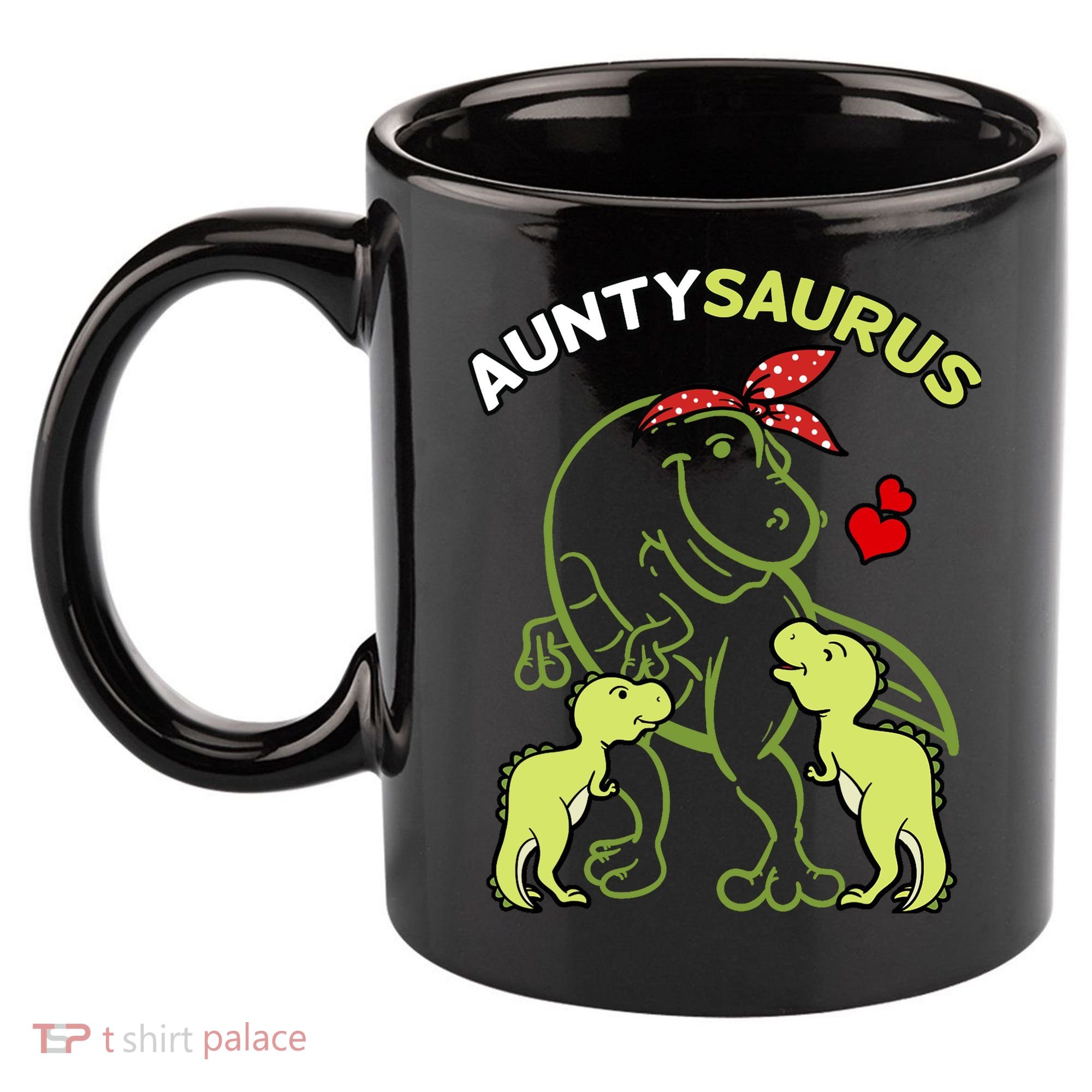 Auntysaurus Aunty 2 Dinosaur Aunt & Uncles Day 11oz C Handle Ceramic Mug
