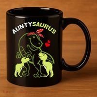 Auntysaurus Aunty 2 Dinosaur Aunt & Uncles Day 11oz C Handle Ceramic Mug thumb 3