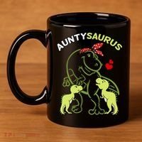 Auntysaurus Aunty 2 Dinosaur Aunt & Uncles Day 11oz C Handle Ceramic Mug thumb 4