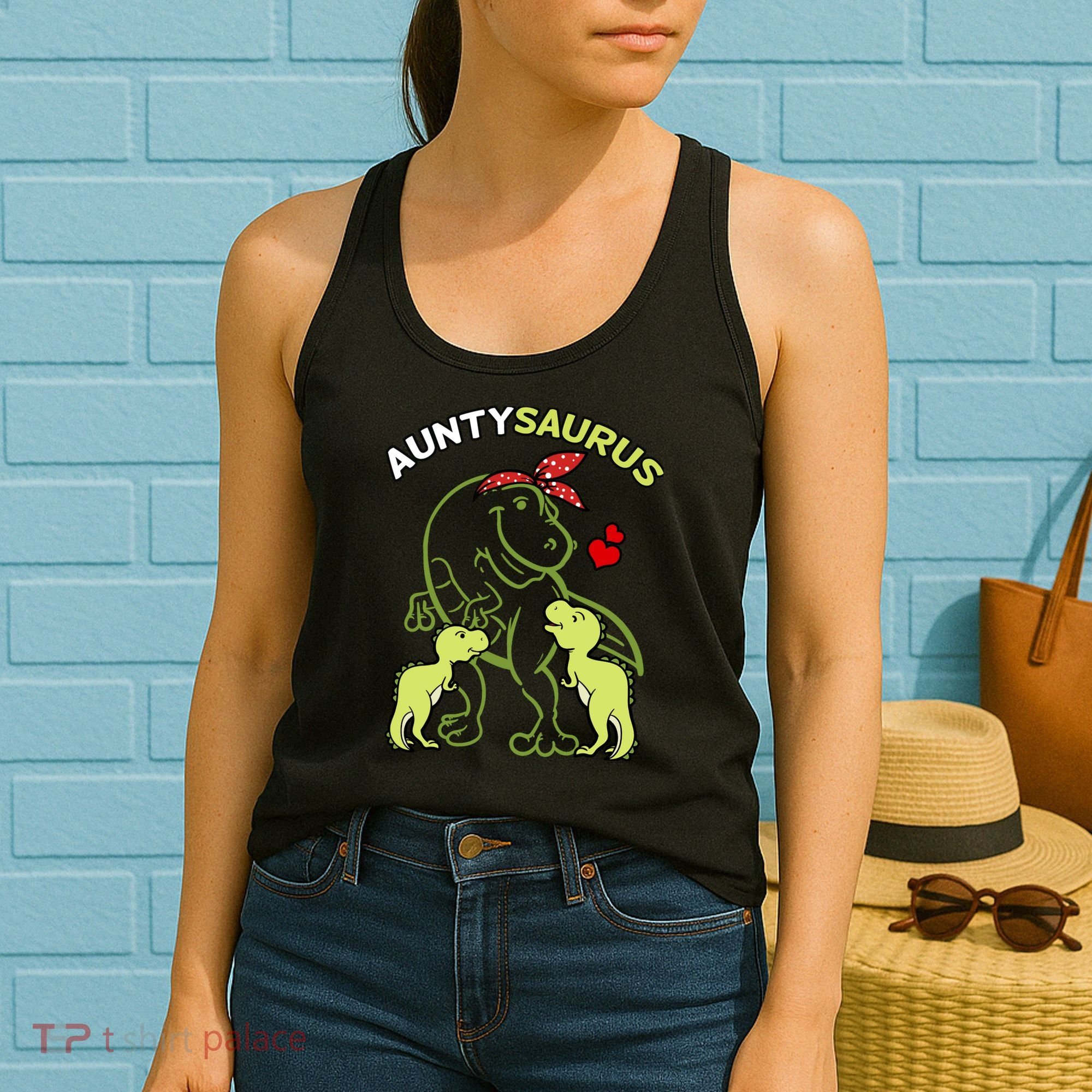 Auntysaurus Aunty 2 Dinosaur Aunt & Uncles Day Women's Tank Top