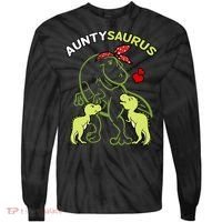 Auntysaurus Aunty 2 Dinosaur Aunt & Uncles Day Tie-Dye Long Sleeve Shirt thumb 0