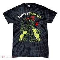 Auntysaurus Aunty 2 Dinosaur Aunt & Uncles Day Tie-Dye T-Shirt thumb 0