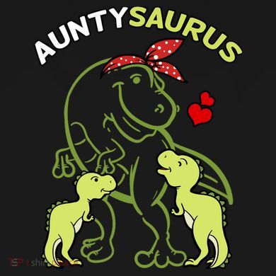 Auntysaurus Aunty 2 Dinosaur Aunt & Uncles Day Tie-Dye T-Shirt