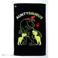 Auntysaurus Aunty 2 Dinosaur Aunt & Uncles Day Golf Towel thumb 0