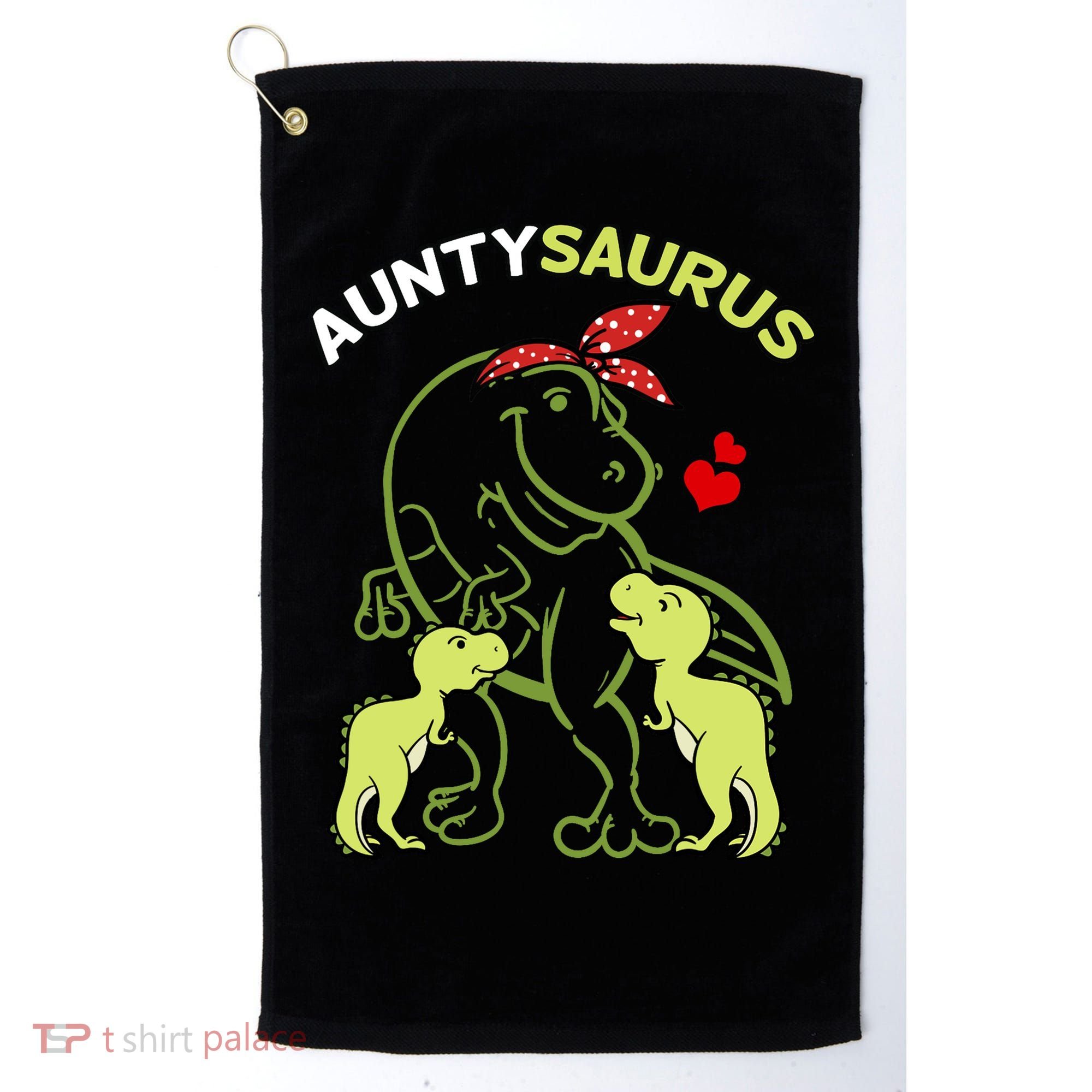 Auntysaurus Aunty 2 Dinosaur Aunt & Uncles Day Golf Towel