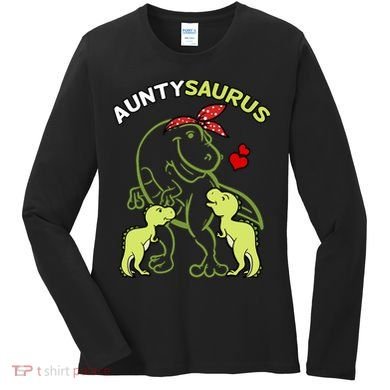 Auntysaurus Aunty 2 Dinosaur Aunt & Uncles Day Women's Long Sleeve Shirt