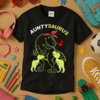 Auntysaurus Aunty 2 Dinosaur Aunt & Uncles Day Kids T-Shirt thumb 3
