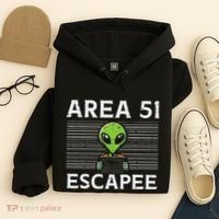Alien Area 51 Escapee Funny Costume Ufo Hoodie thumb 4